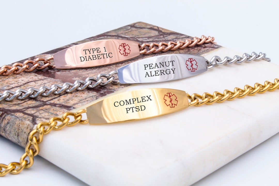 Personalised Medical Alert Bracelet Medical Bracelet With Name ID Name