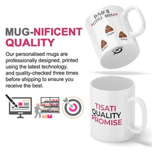 Dad Gift Personalised Mugs Dad's Little Shit Dad Funny Mug Personalised Father's Day Present Gift For Dad Birthday Present Coffee Mug TIS-36 image 4
