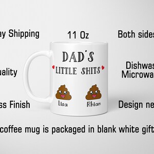 Dad Gift Personalised Mugs Dad's Little Shit Dad Funny Mug Personalised Father's Day Present Gift For Dad Birthday Present Coffee Mug TIS-36 image 11