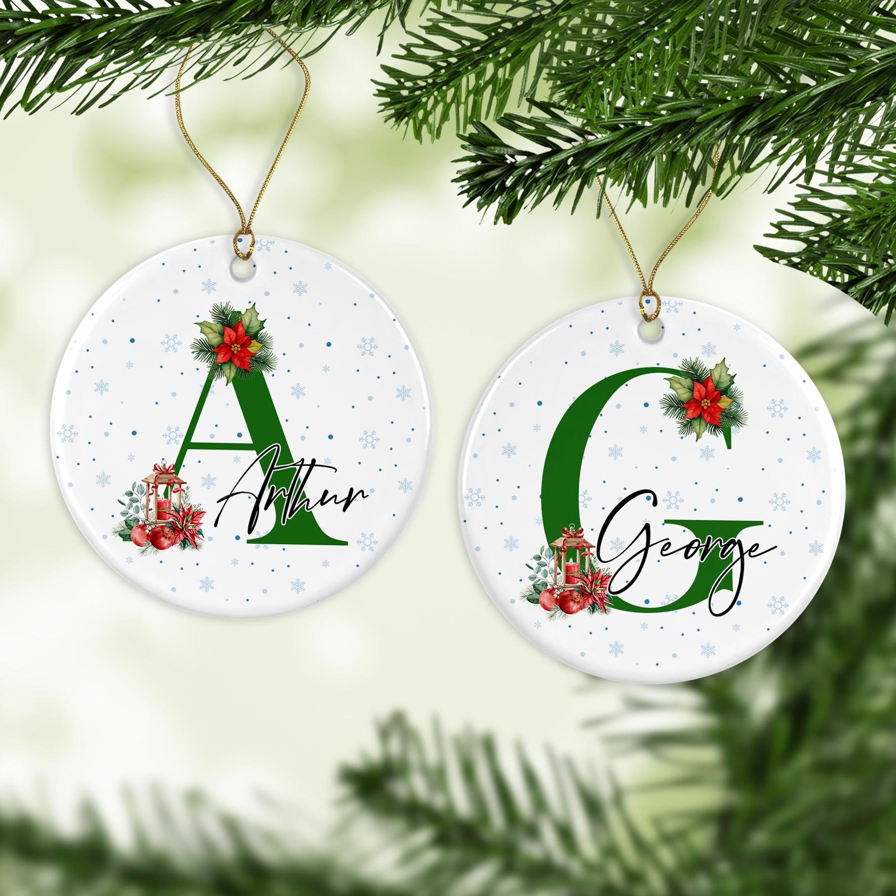 Personalised Ceramic Tree Ornament For Christmas With Name, Keepsake Gift, Personalised Bauble With Name, Hanging Tree Decoration