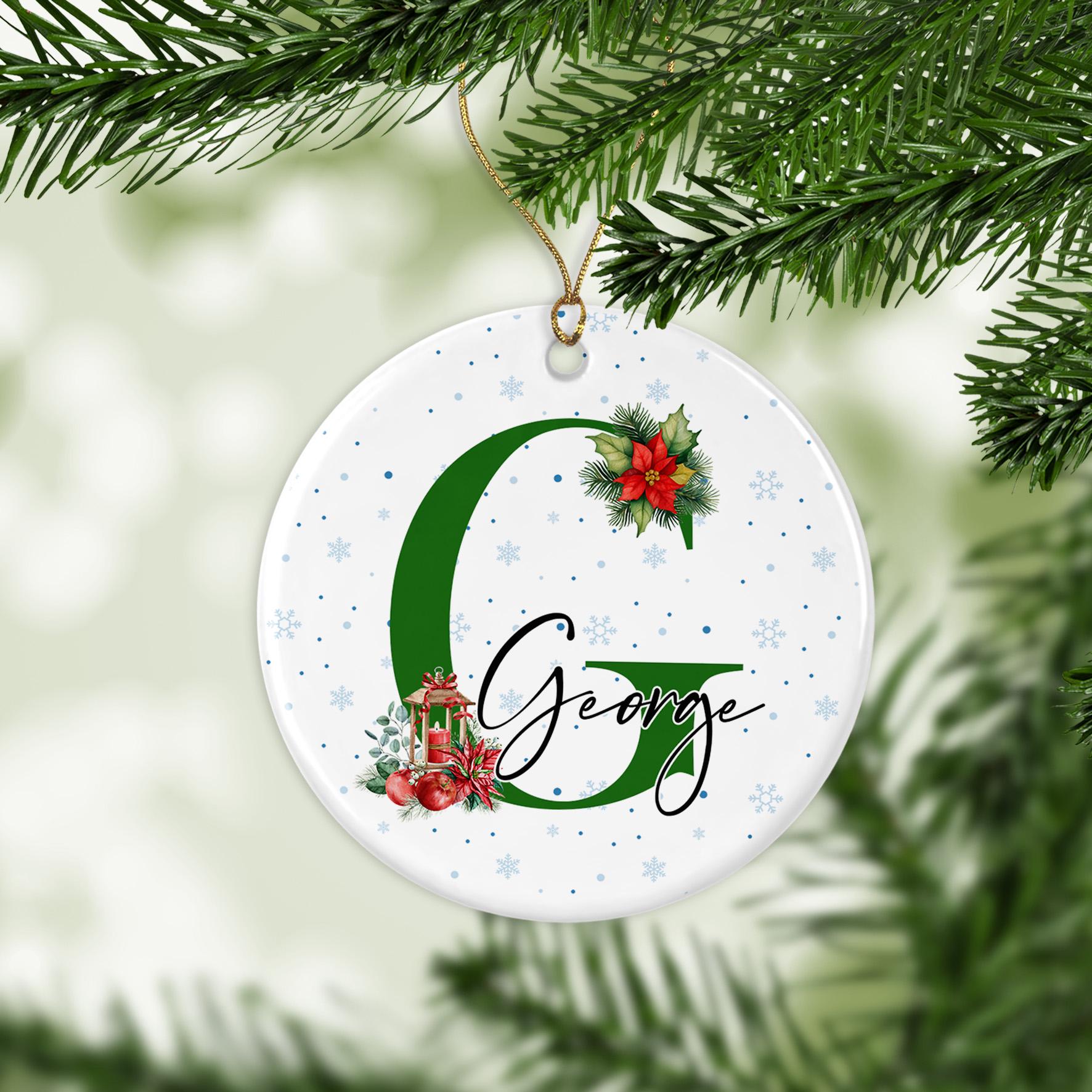 Personalised Ceramic Tree Ornament For Christmas With Name, Keepsake Gift, Personalised Bauble With Name, Hanging Tree Decoration