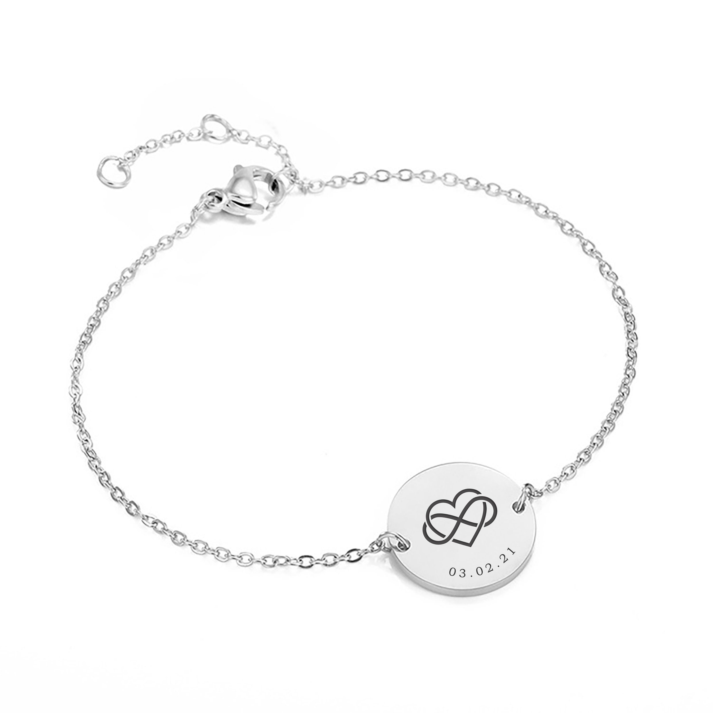 Personalised Initial and Birthday Engraved Bracelet for Women - Etsy UK