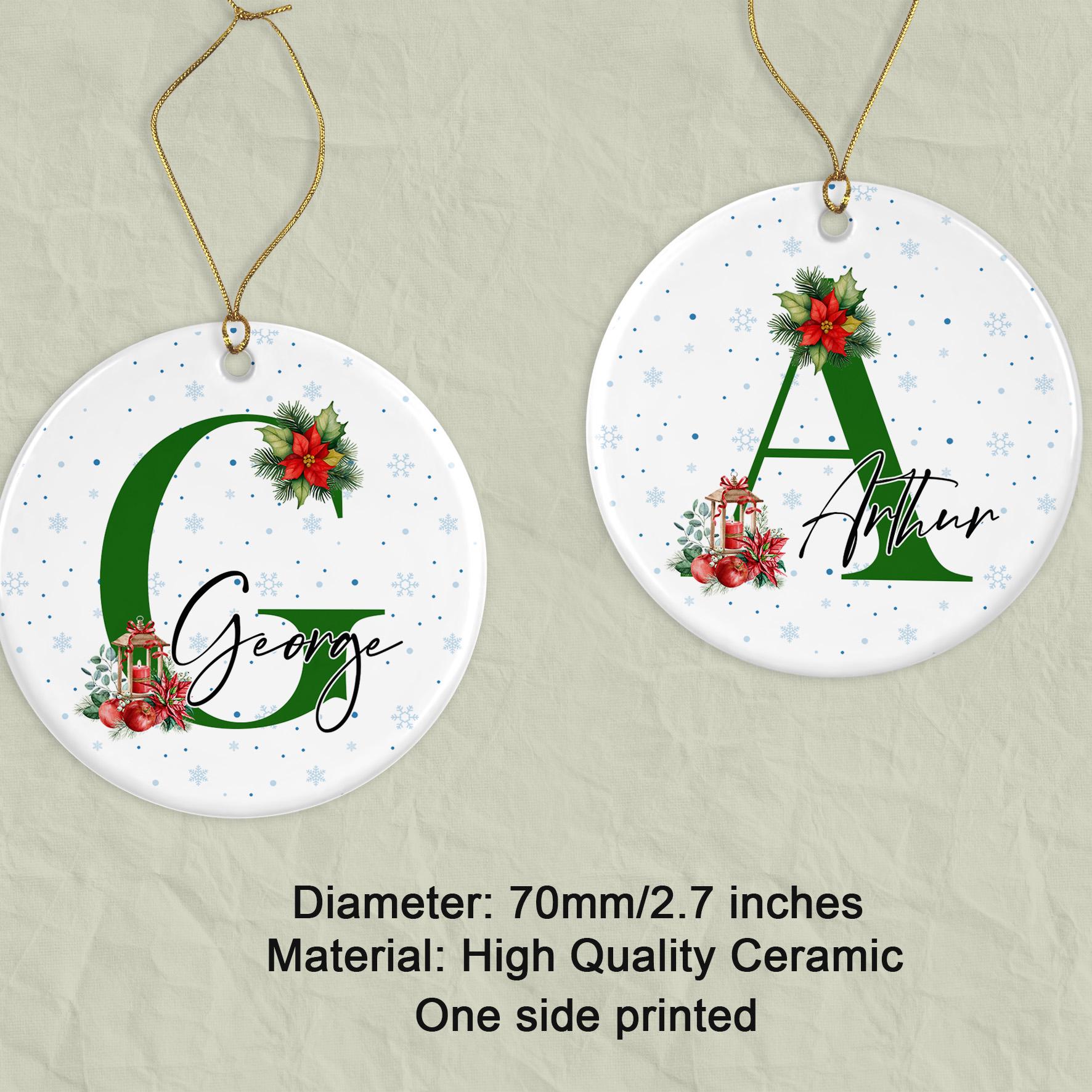 Personalised Ceramic Tree Ornament For Christmas With Name, Keepsake Gift, Personalised Bauble With Name, Hanging Tree Decoration