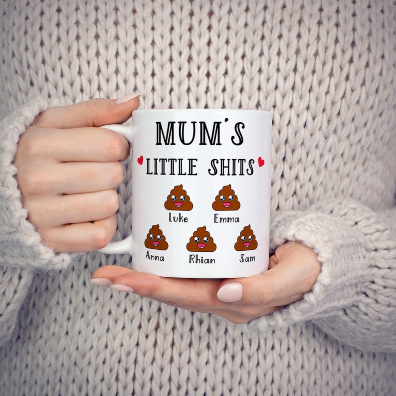 Mum Gift Personalised Mug Mum's Little Shits Mum Funny Mug Personalised Mothers Day Present Gift For Mum Birthday Mothers Day Gift TIS040