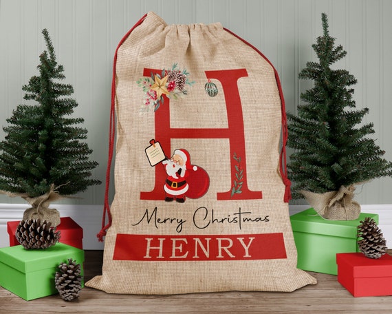 Personalised Christmas Santa Sacks, Kids and Adults Santa Stocking With Custom Name, Christmas Gift CB009