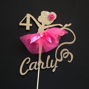 Ballerina Cake Topper, ANY AGE NAME Color, Ballerina Party, Ballet Themed Party, Personalized Ballet Girl Birthday Party, Girl Baby Shower