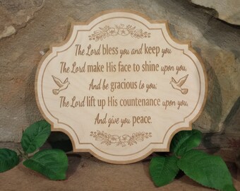 The Blessing Lyrics Wall Art May the Lord Bless You and Keep You ...
