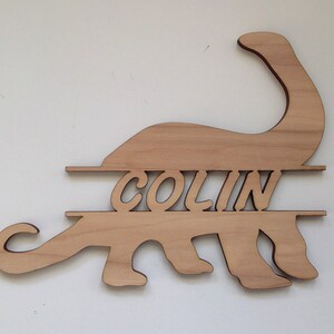 Dinosaur Name Sign, Wood 6x8 or larger, Nursery Decor, Personalized Name Sign, Wooden Name Sign, Kids Name Sign, Dinosaur