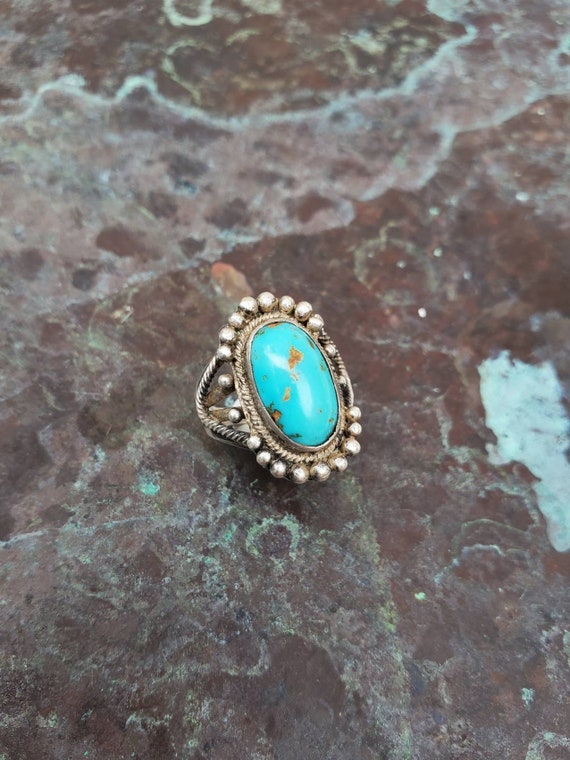 Native American Navajo Blue Gem Turquoise Ring