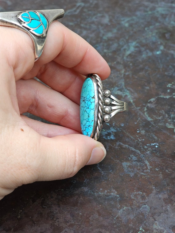 Native American Navajo #8 Turquoise Ring - image 4
