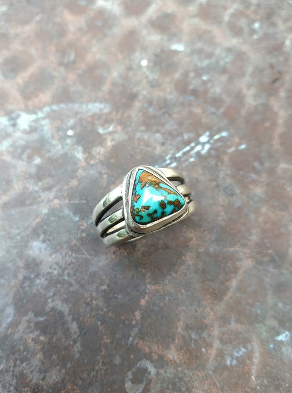 Early Native American Navajo Turquoise Ring - image 2