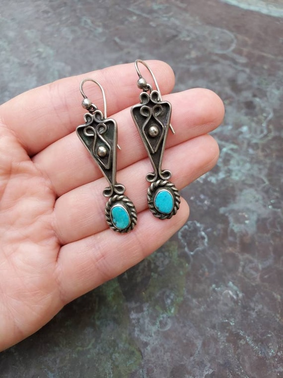 1950s Native American Navajo Turquoise Earrings