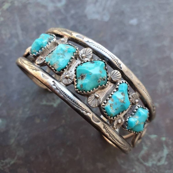 Native American Zuni Dan Simplicio Turquoise Bracelet Cuff