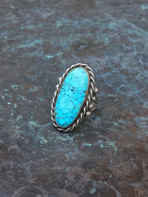 Native American Navajo #8 Turquoise Ring - image 2