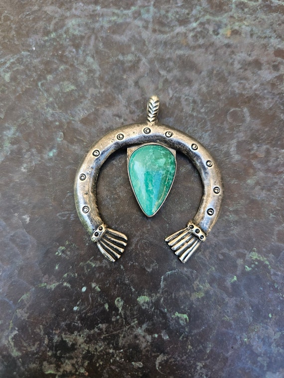 Humongous Vintage Navajo horseshoe Naja Native American Jewelry Silver Turquoise Necklace Old Humongous Vintage Navajo horseshoe Naja Native American Jewelry Silver Turquoise Necklace Old