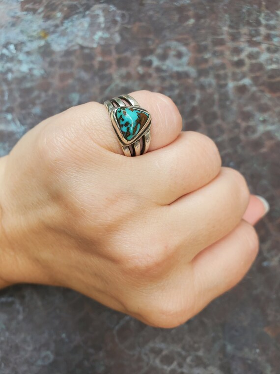 Early Native American Navajo Turquoise Ring - image 1