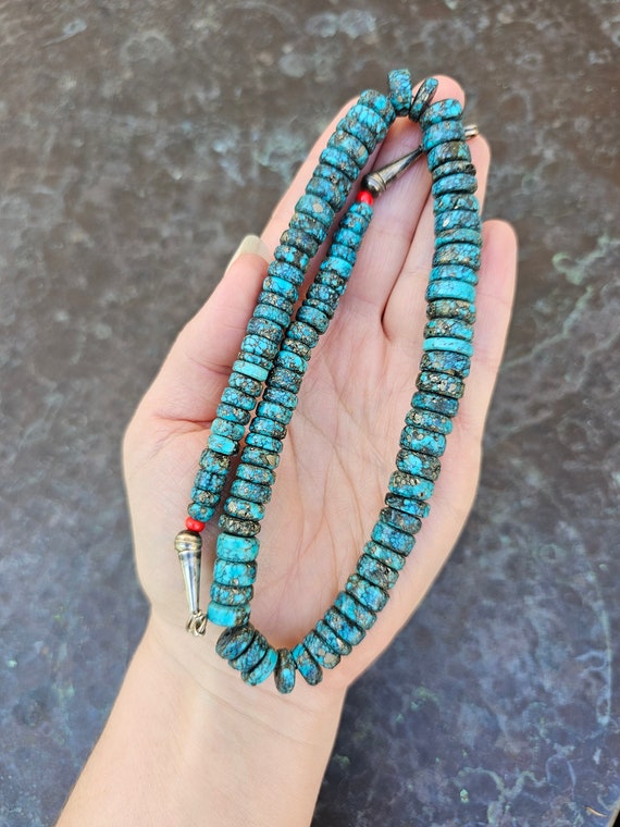 Vintage Native American Morenci Turquoise Beaded … - image 1