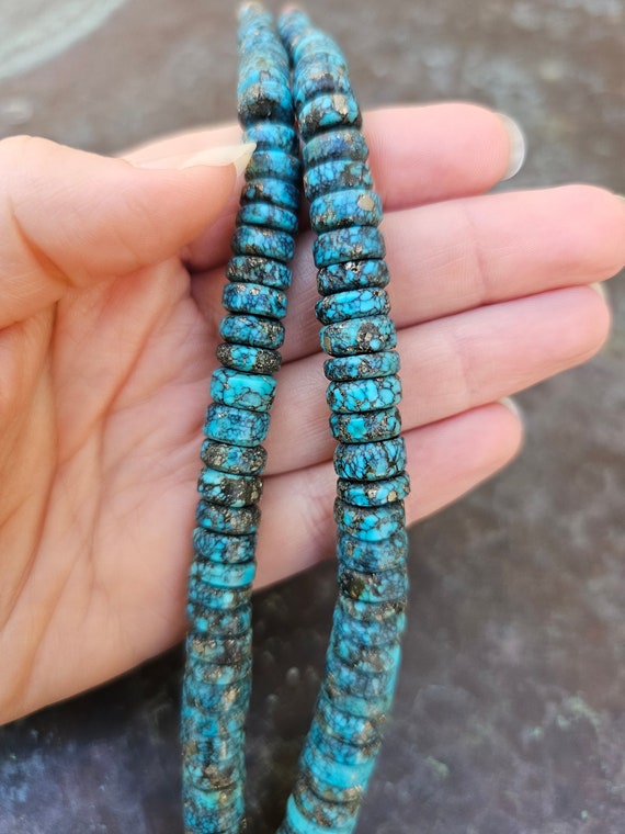 Vintage Native American Morenci Turquoise Beaded … - image 5