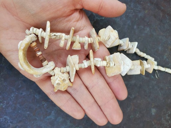 Pre-columbian Colima Spondylus Shell Mask, Tooth Beads, Atlatl