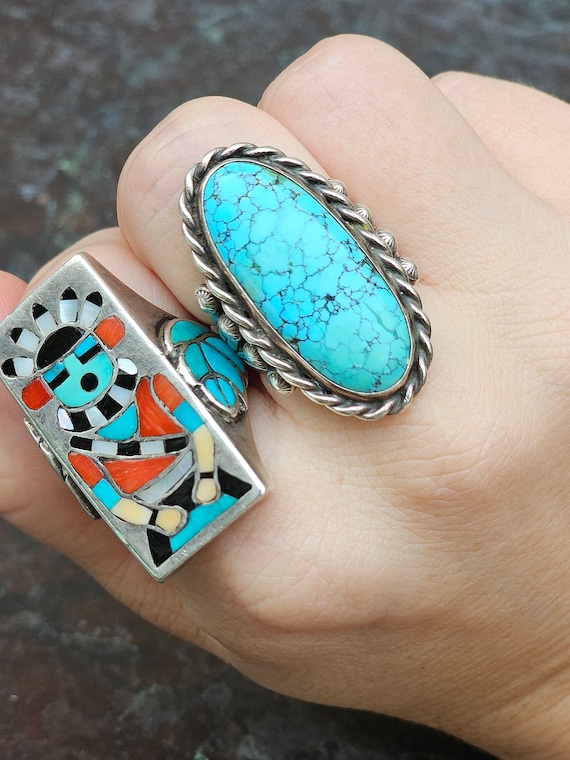 Native American Navajo #8 Turquoise Ring - image 7