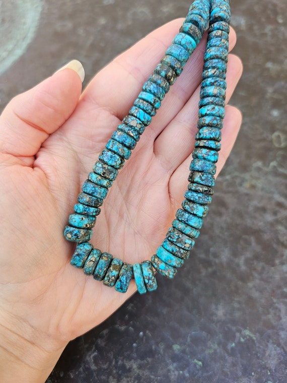 Vintage Native American Morenci Turquoise Beaded … - image 4