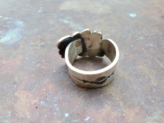 Native American Andy Cadman Chief Head Silver Ring - Gem
