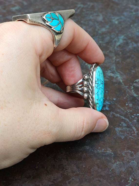 Native American Navajo #8 Turquoise Ring - image 5