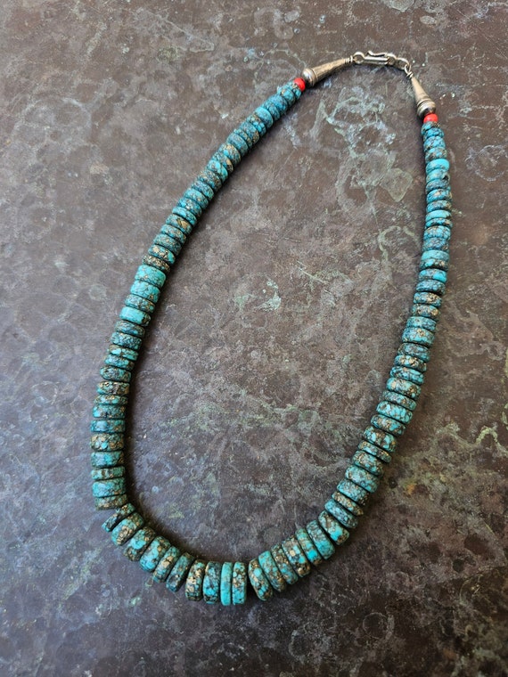 Vintage Native American Morenci Turquoise Beaded … - image 3