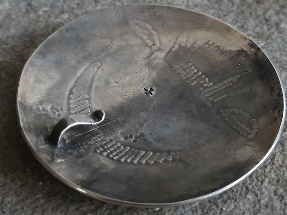 Large Native American Silver Overlay Pendant with… - image 6