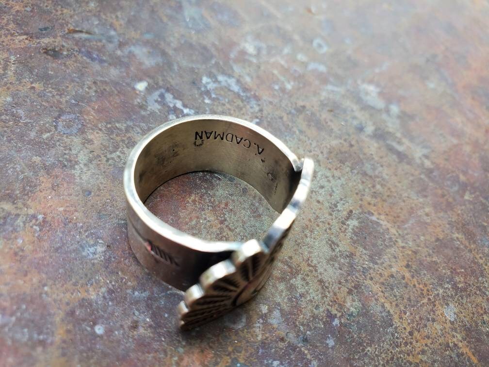Native American Andy Cadman Chief Head Silver Ring - Etsy