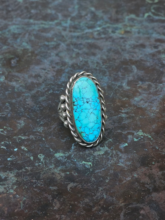 Native American Navajo #8 Turquoise Ring - image 1