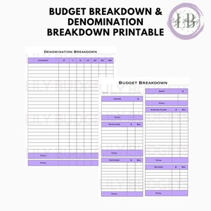 Budget Breakdown Printable - Etsy