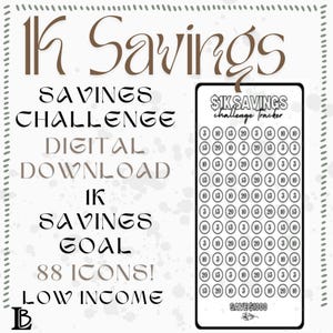 1K Savings Challenge Printable/Digital Download Tracker Insert | Digital Savings Challenge | Save 1 Thousand Dollars Over Time | 1k Savings