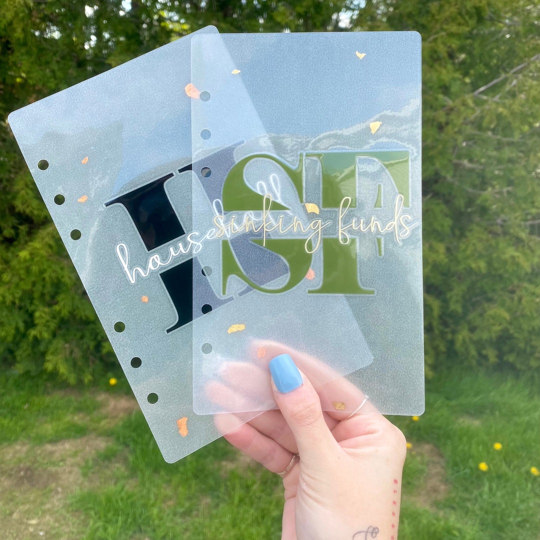 Laminated Vellum A6 Dashboard Cash Envelope Binder Dashboard W Gold