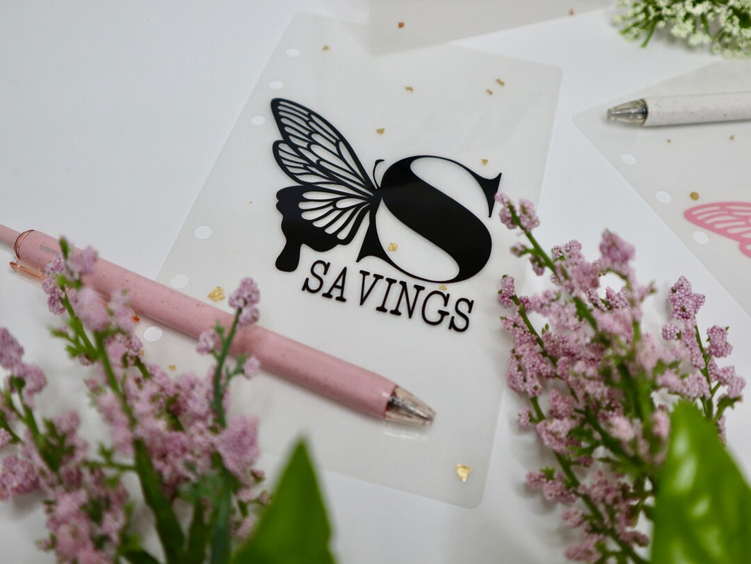 Laminated Vellum A6 Dashboard Butterfly Customizable Cash Envelope