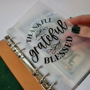 Laminated Vellum A6 / A7 Dashboard | Cash Envelope Binder Dashboard | Customizable | Thankful, Grateful, & Blessed | Thanksgiving Dashboard