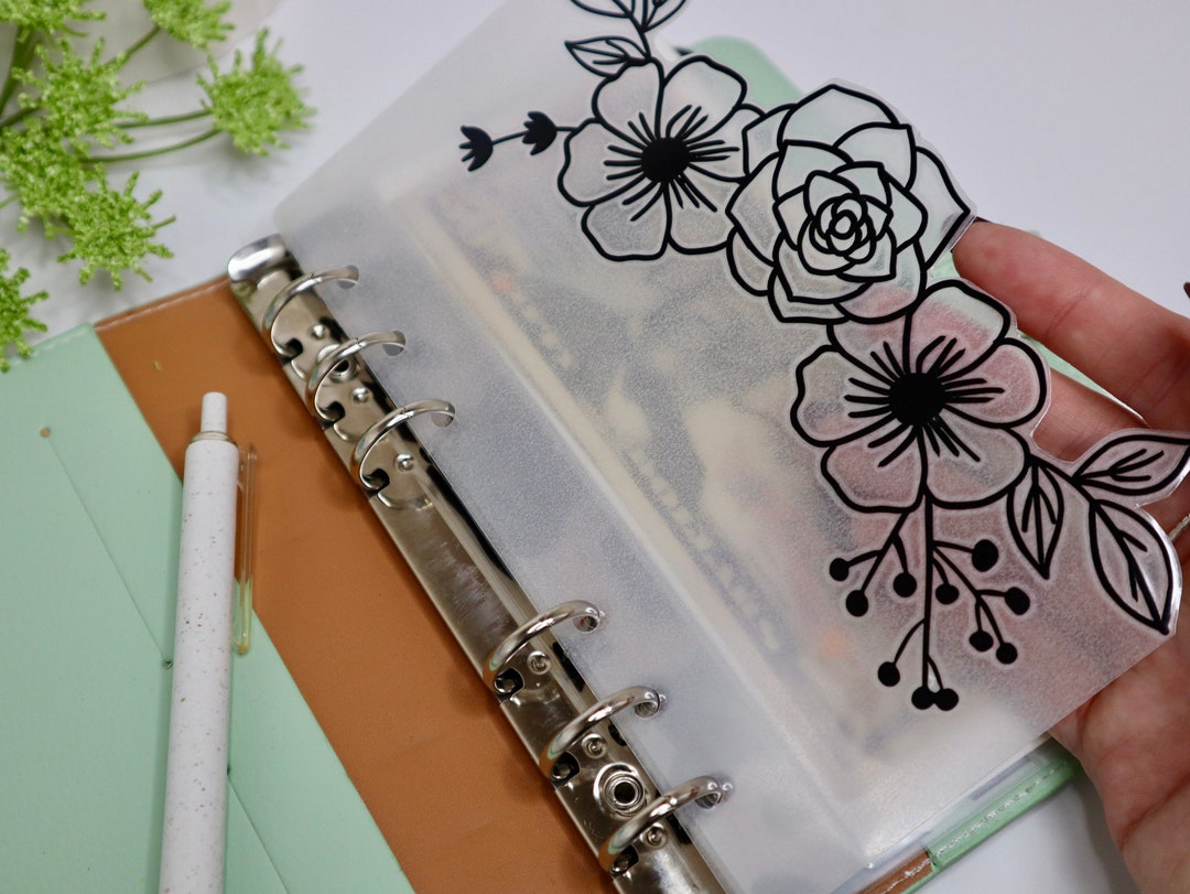 Laminated Vellum A6 Dashboard Floral Liveedge Cash Envelope Binder