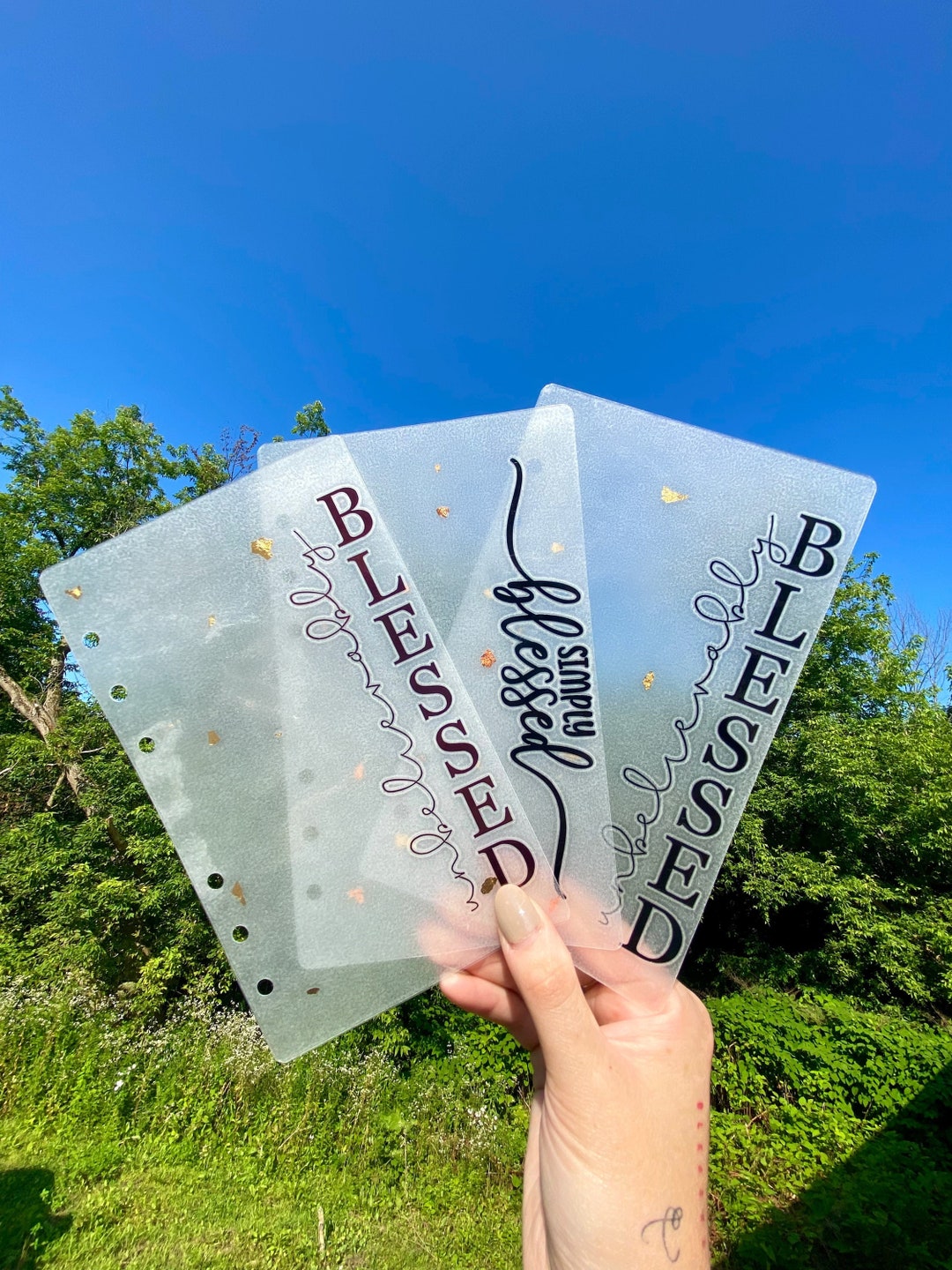 Laminated Vellum A6 Dashboard Cash Envelope Binder Dashboard W Gold