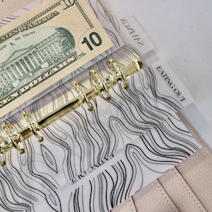 A6 Cash Envelope Bookmarks | Custom Binder Bookmark Dividers | Funky Woodgrain | Matching Custom A6 Binder Bookmarks