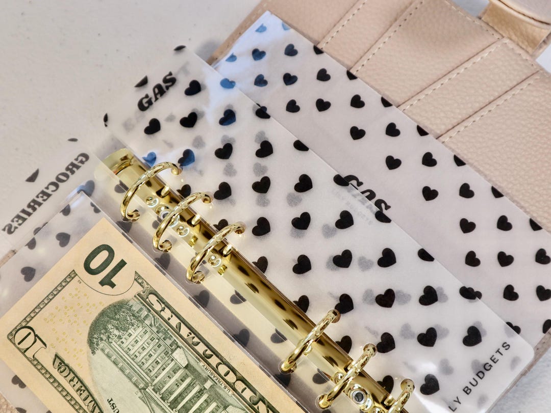 A6 Cash Envelope Bookmarks | Custom Binder Bookmark Dividers | Hearts ...