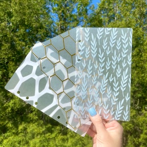 Laminated Vellum A6 Dashboard | Cash Envelope Binder Dashboard | Fun Dashboard Styles for A6 Binder | Multiple Styles & Colors