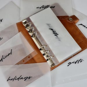Laminated Cash Envelope BUNDLE A6 - Sinking Funds | Complete Starter Sinking Funds Set A6 Envelopes | Vellum Frosted Cash Envelope Bundle