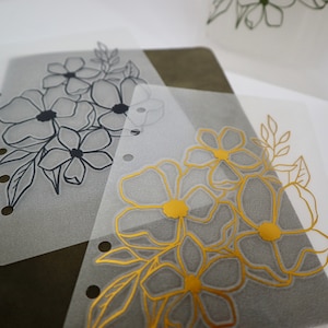 Laminated Vellum A6 Dashboard - Bouquet | A6 Cash Envelope Binder Dashboard | Customizable | Multiple Colors Available