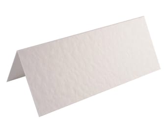 100 X Hammered White Blank Table Name Place Cards For Weddings & Parties