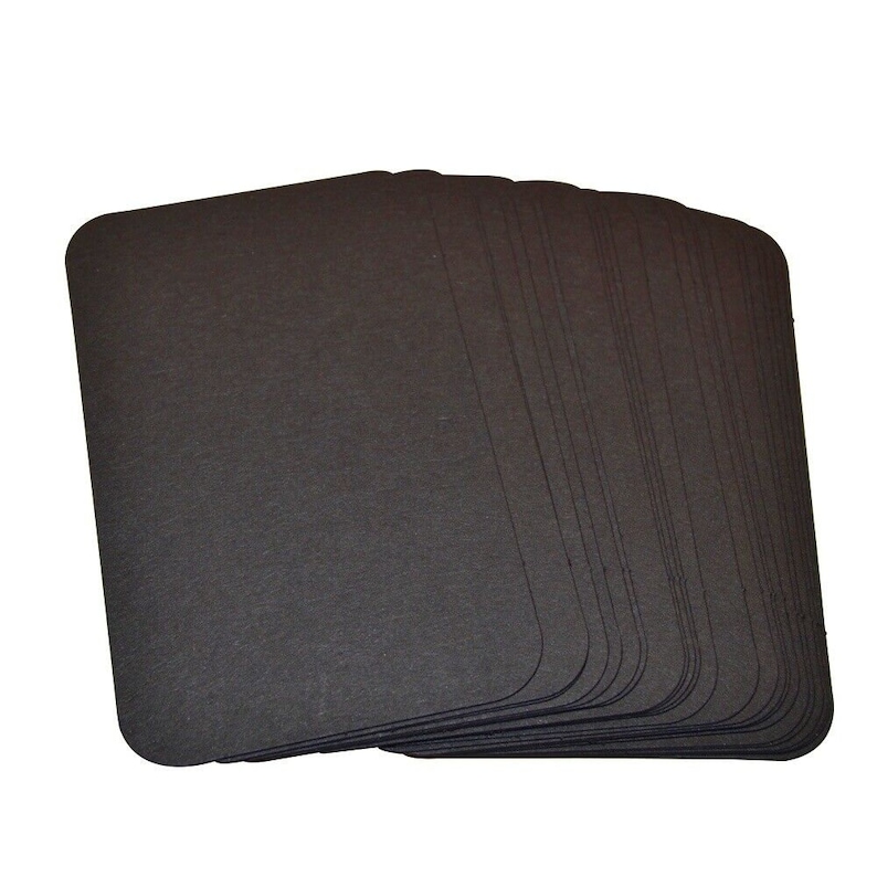 100 Black Rounded Blank Business Cards 250gsm, Stamp, Print, ATC. Matt Card image 1