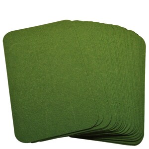 100 Dark Green Rounded Blank Business Cards 250gsm, Stamp, Print, ATC. Matt Card
