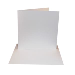 May include: A plain white greeting card, open and standing. The card is made of thick, textured paper. The card is displayed on a white surface, with the front of the card facing the viewer.