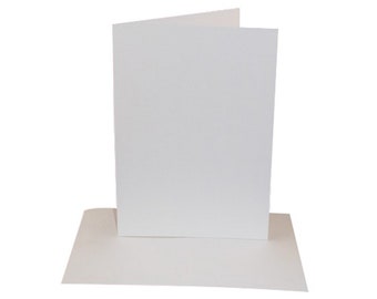 May include: Two blank white cardstock envelopes, one folded and one flat, ready for writing and sending.