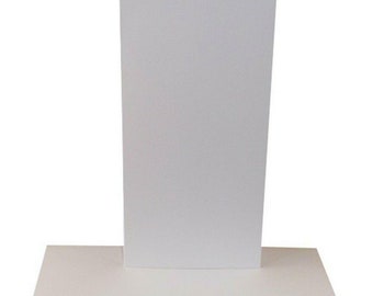 10 Pack x DL White Greeting Card Blanks & Envelopes, 300gsm - UK Card Crafts