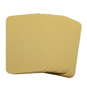 100 Linen Ivory Rounded Blank Business Cards 250gsm, Stamp, Print, ATC. Matt
